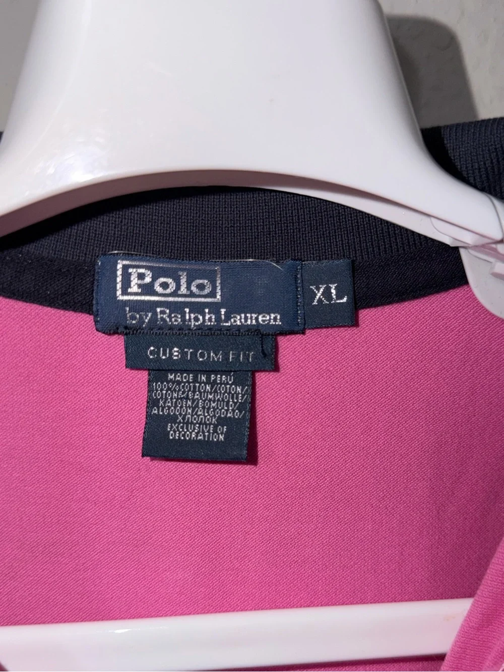 Polo Ralph Lauren Pink Big Pony Polo Dress Navy Trim XL
